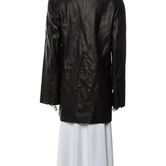 NWT Khaite Balton Black Leather Blazer Jacket - Picture 4 of 5